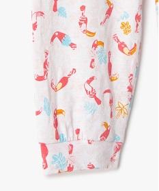 pyjama bebe fille deux pieces a motifs oiseaux exotiques roseA742401_2