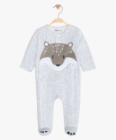 GEMO Pyjama bébé en velours motif renard Gris