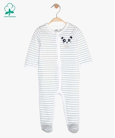 pyjama bebe garcon a rayures avec motif panda multicolore pyjamas ouverture devantA743701_1