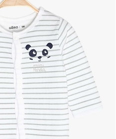 pyjama bebe garcon a rayures avec motif panda multicolore pyjamas ouverture devantA743701_2