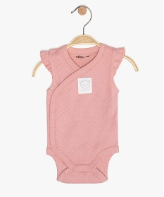 body bebe fille sans manches fermeture croisee rose body manches courtesA749001_1