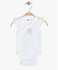 body bebe fille sans manches fermeture croisee blancA749101_1