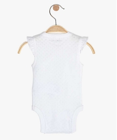 body bebe fille sans manches fermeture croisee blancA749101_3