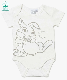 GEMO Body bébé mixte à manches courtes avec motifs animaux - Disney Baby Blanc