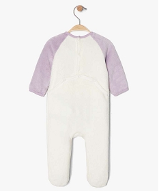 pyjama bebe fille en maille peluche a motif animal violetA750501_3