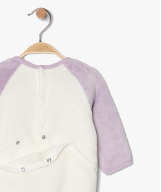 pyjama bebe fille en maille peluche a motif animal violetA750501_4
