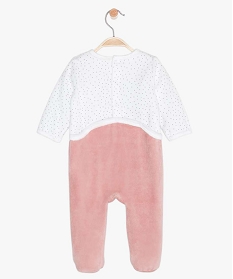 pyjama bebe en velours motif licorne a pont-dos pressionne roseA750601_3