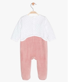 pyjama bebe en velours motif licorne a pont-dos pressionne roseA750601_3