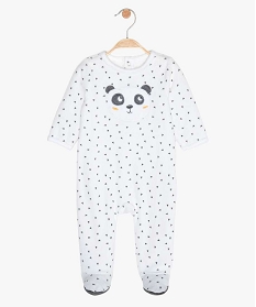 GEMO Pyjama bébé en velours imprimé en polyester recyclé Blanc