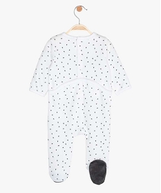 pyjama bebe en velours imprime en polyester recycle blanc pyjamas veloursA750701_2
