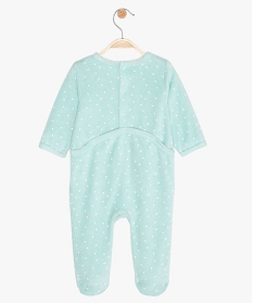 pyjama bebe en velours a pont-dos pressionne vertA750801_2