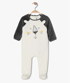 GEMO Pyjama bébé en maille peluche bicolore Blanc