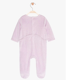 pyjama bebe fille en velours a pont-dos pressionne violetA751001_3