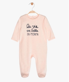 pyjama bebe fille avec message sur lavant roseA751201_1