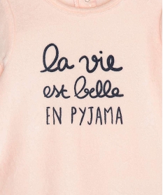 pyjama bebe fille avec message sur l’avant roseA751201_2