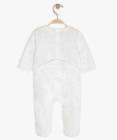 pyjama bebe en velours a pont-dos pressionne blancA751301_2