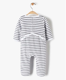 pyjama bebe garcon en velours raye et brode beigeA751401_4