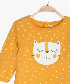 pyjama en jersey motif chat jauneA752201_2