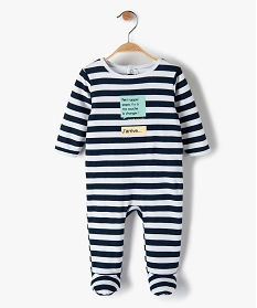 pyjama bebe garcon a rayures avec message sur l’avant imprimeA752301_1