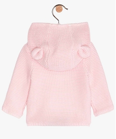 gilet bebe tricote avec capuche roseA753401_3