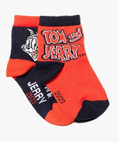 GEMO Chaussettes bébé garçon bicolores (lot de 2) - Tom and Jerry Orange