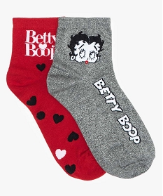 GEMO Chaussettes femme à motifs et paillettes (lot de 2) – Betty Boop Rouge