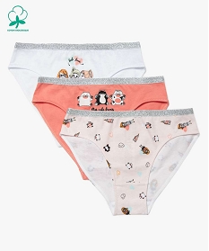 culottes fille a motifs et ceinture pailletee (lot de 3) multicolore slips shortiesA757201_1