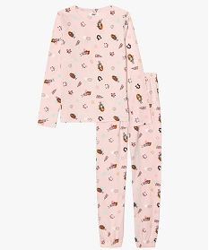pyjama fille imprime en jersey de coton brunA758101_1