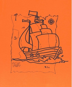 pyjashort garcon avec motif bateau de pirates orangeA761301_3