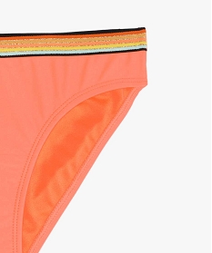 slip de bain fille avec ceinture multicolore orange maillots de bainA764701_2