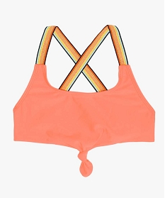 brassiere de bain fille avec nœud fantaisie et bretelles multicolores orange maillots de bainA765601_1