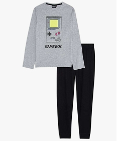 GEMO Pyjama garçon bicolore à motifs console de jeux - Game Boy Gris