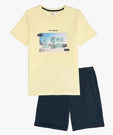 pyjashort garcon avec photo et inscription sur lavant jauneA768501_1