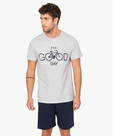 GEMO Pyjashort bicolore homme gris standard