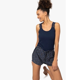 GEMO Bas de pyjama femme imprimé avec taille froncée Imprimé