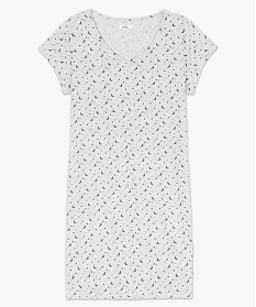 chemise de nuit femme imprimee a manches courtes gris nuisettes chemises de nuitA775601_4