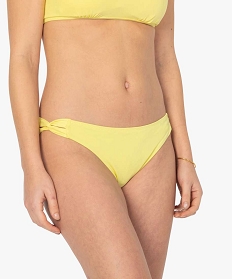 bas de maillot de bain femme uni avec liens croises jaune bas de maillots de bainA776801_1