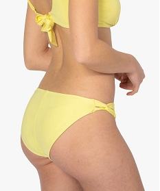 bas de maillot de bain femme uni avec liens croises jaune bas de maillots de bainA776801_2