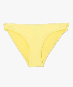bas de maillot de bain femme uni avec liens croises jaune bas de maillots de bainA776801_4