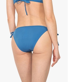 bas de maillot de bain femme forme slip avec liens bleu bas de maillots de bainA777701_2