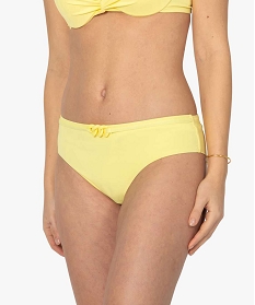 GEMO Bas de maillot de bain femme forme shorty avec taille fantaisie Jaune