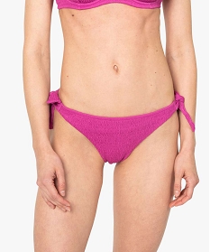 bas de maillot de bain femme forme tanga en maille gaufree roseA779001_1