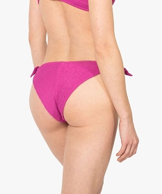bas de maillot de bain femme forme tanga en maille gaufree rose bas de maillots de bainA779001_2