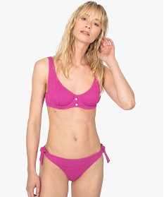 bas de maillot de bain femme forme tanga en maille gaufree rose bas de maillots de bainA779001_3