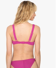 haut de maillot de bain femme a armatures en maille gaufree rose haut de maillots de bainA780101_2