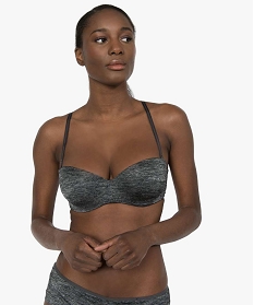 soutien-gorge balconnet en microfibre avec bretelles muti-positions gris soutien-gorge triangle et bandeauA783001_1