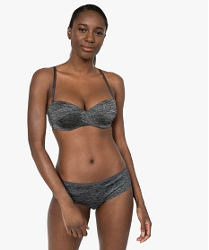 soutien-gorge bandeau en microfibre avec bretelles muti-positions gris soutien-gorge bandeauA783001_3