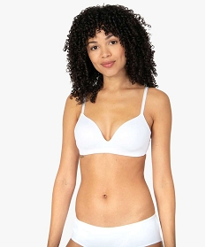 GEMO Soutien-gorge sans armature à bonnets coqués femme Blanc