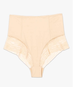 culotte taille haute gainante en dentelle et microfibre femme beige culottesA786001_4