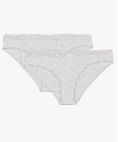 culotte en coton stretch avec ceinture dentelle femme (lot de 2) gris culottesA787801_4
